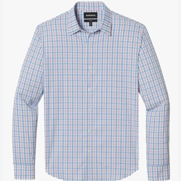 Bonobos Men’s Tech Button Down Shirt Blue Pink Standard Fit Sz XXL nylon blend - Picture 1 of 7